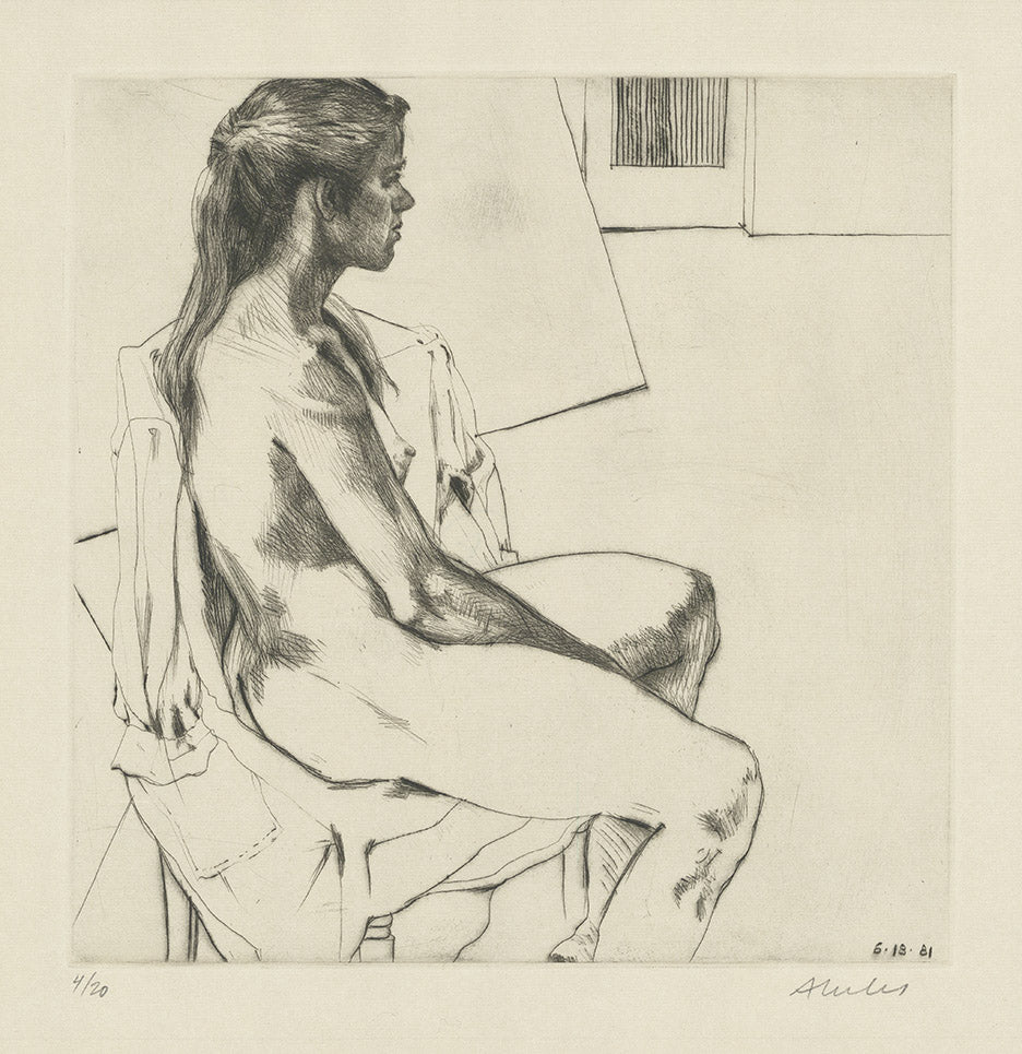 Model in Studio. (Amherst Suite).