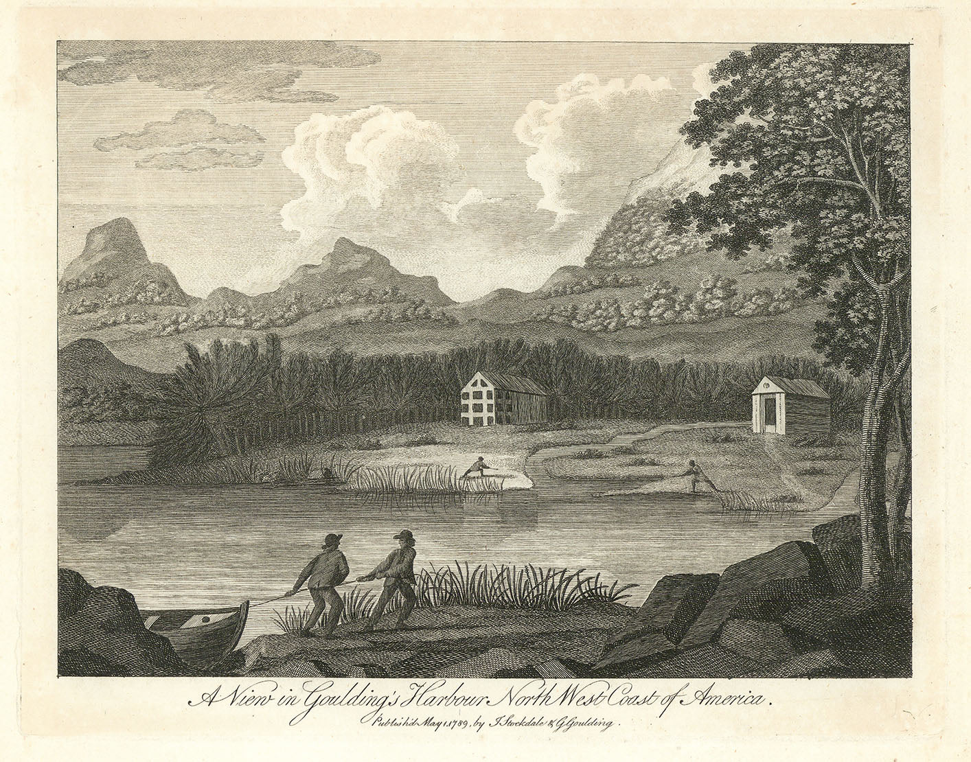 View in Goulding's Harbour North West Coast of America. A,