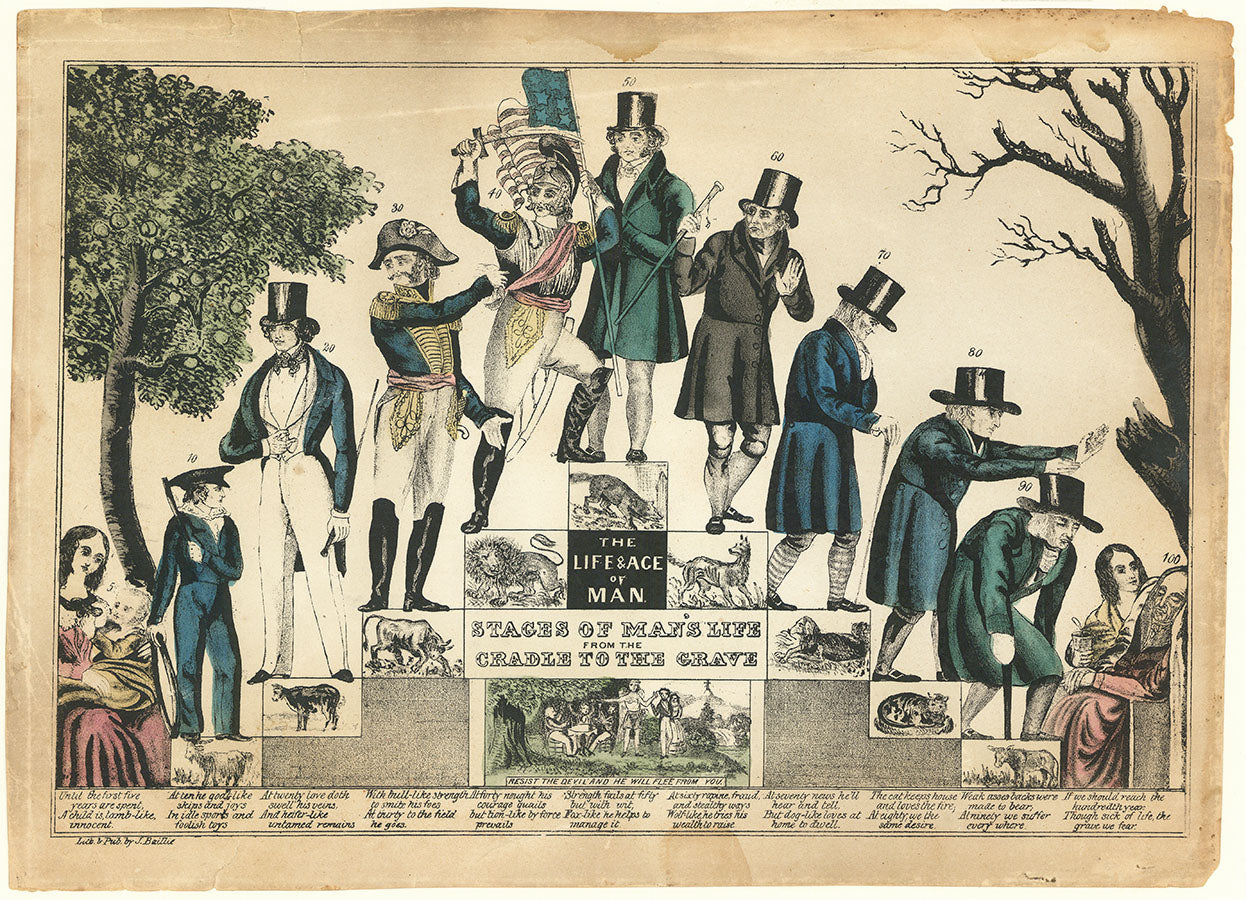 The Life & Age of Man. Stages of Mans Life from the Cradle to the Grave.