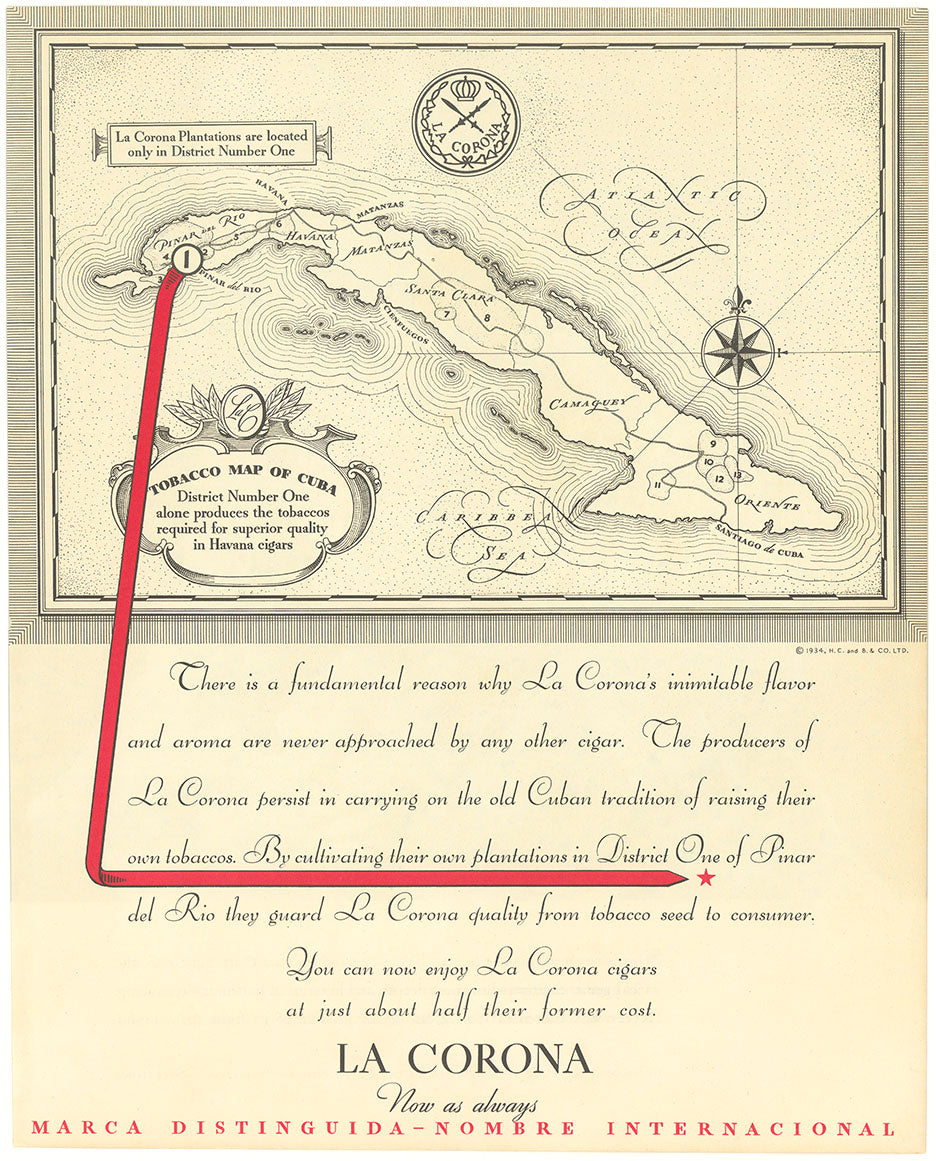 Tobacco Map of Cuba.