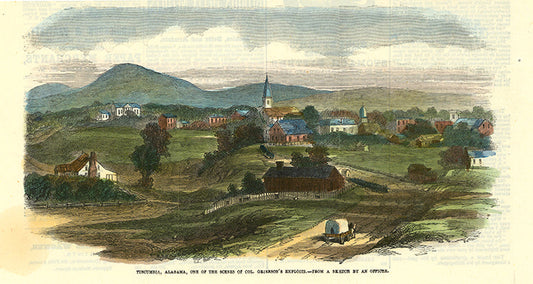 Tuscumbia, Alabama, one of the scenes of Col. Grierson's exploits. - From a sketch by an officer.