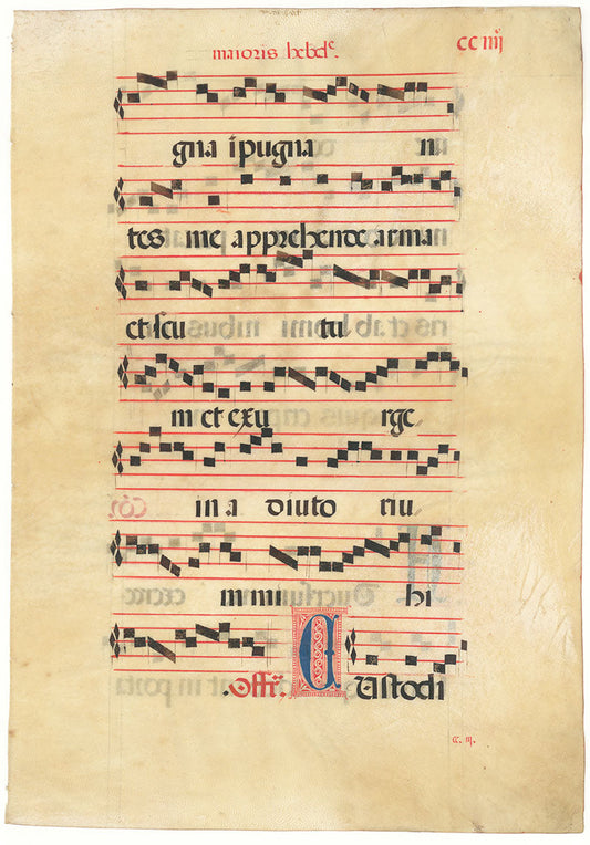Vellum Leaf from an Illuminated Antiphonary.