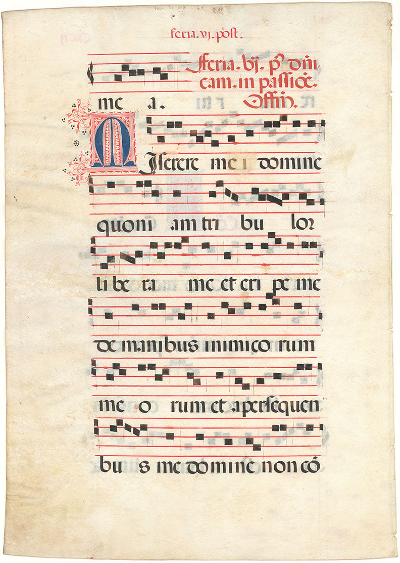 Vellum Leaf from an Illuminated Antiphonary.