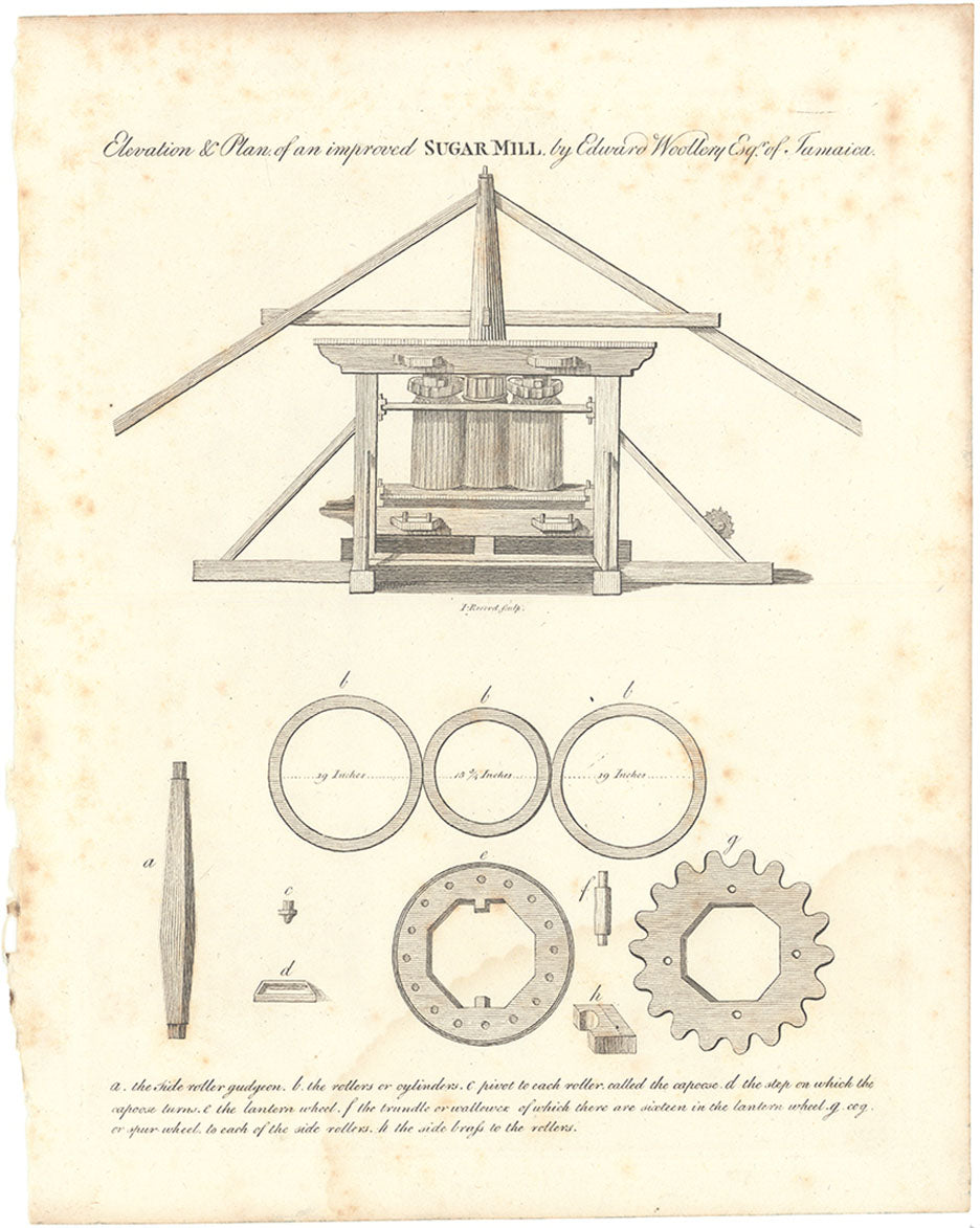 Elevation and plan of an improved Sugar Mill, by Edward Woollery Esq. of Jamaica