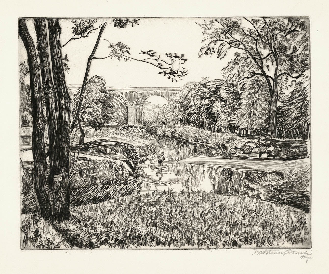 Forest Hills Park with Bridge.