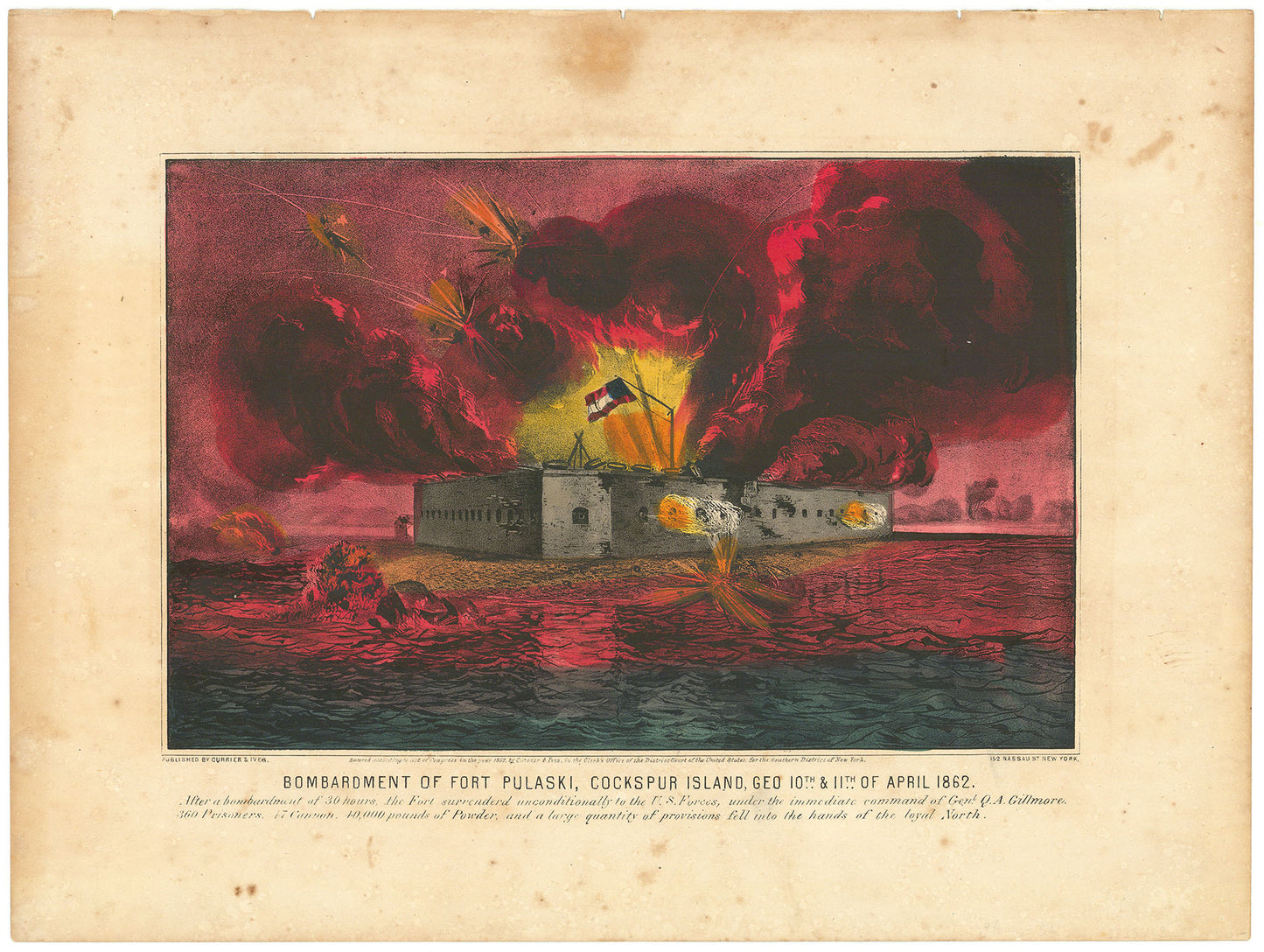 Bombardment of Fort Pulaski, Cockspur Island, Geo. 10th & 11th of April 1862. [two additional lines of text].