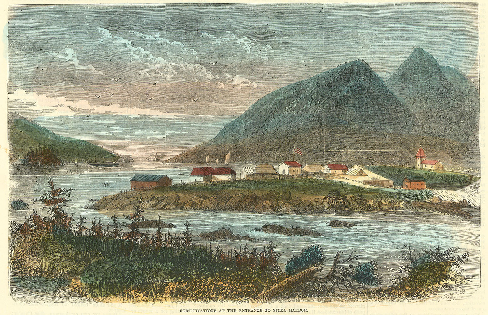 Fortifications At The Entrance To Sitka Harbor.