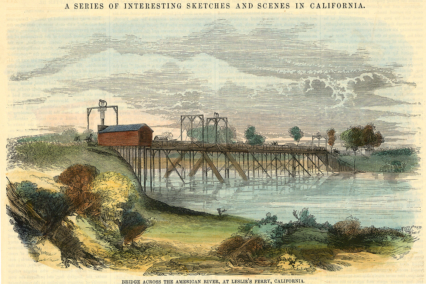 Bridge Across the American River, at Leslie's Ferry, California.