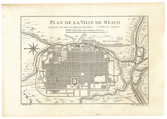 Plan de la Ville de Meaco. (Kyoto, Japan)