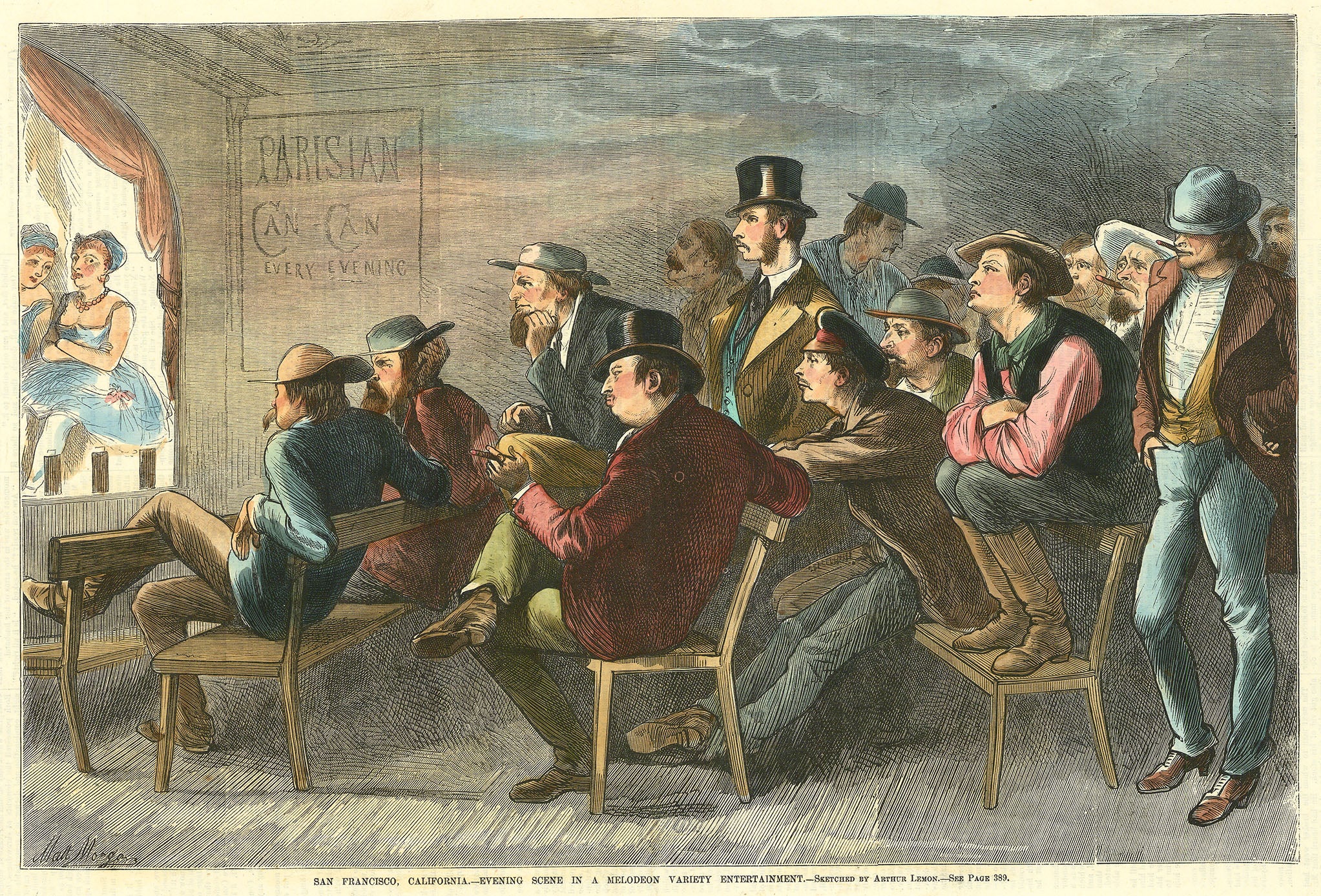 San Francisco, California.-Evening Scene in a Melodeon Variety Entertainment.