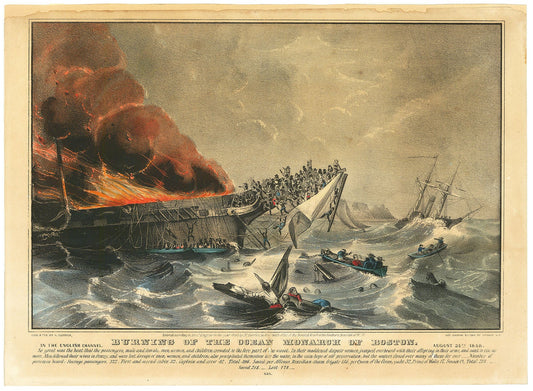Burning of the Ocean Monarch of Boston.