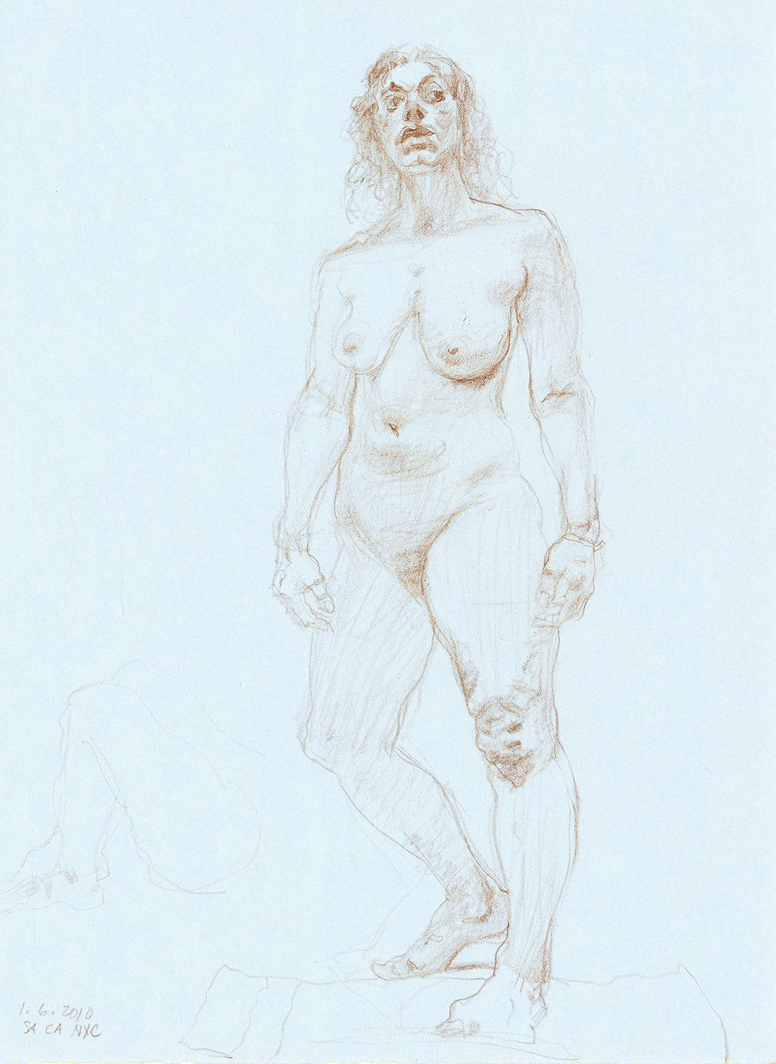 Looking Up at a Thoughtful Nude.