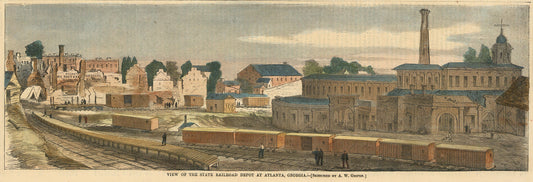 View of the State Railroad Depot at Atlanta, Georgia.