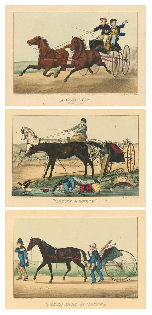 A Fast Team, Out on the Loose, Taking a Smash, and A Hard Road to Travel. (Set of three)