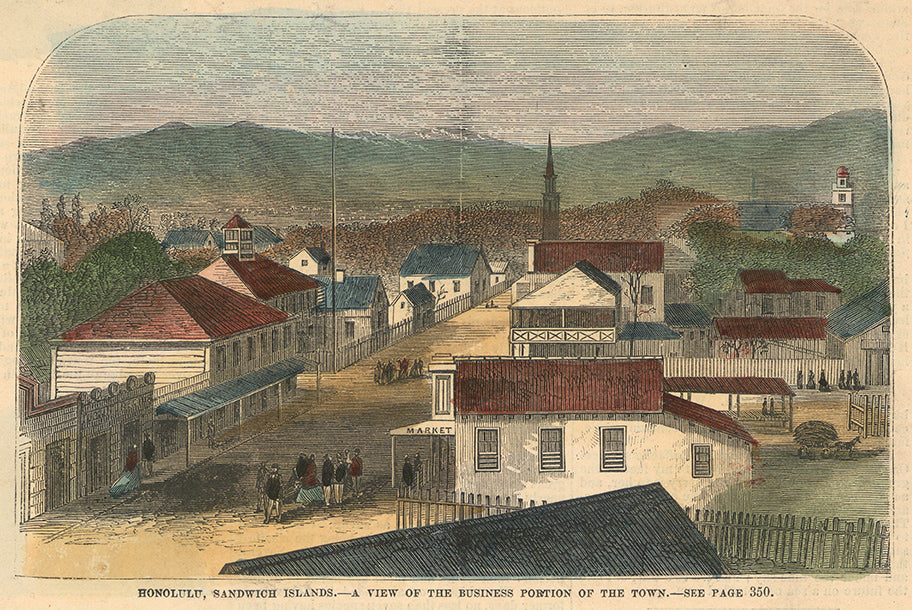 Honolulu, Sandwich Islands. - A View of the Business Portion of the Town.