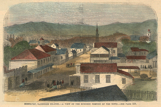 Honolulu, Sandwich Islands. - A View of the Business Portion of the Town.