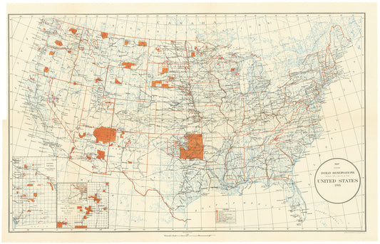 Map showing Indian reservations within the limits of the United States, 1914.