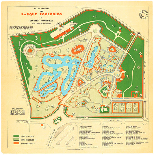 Plano General del Parque Zoologico v Vivero Forestal de la ciudad de la Habana.