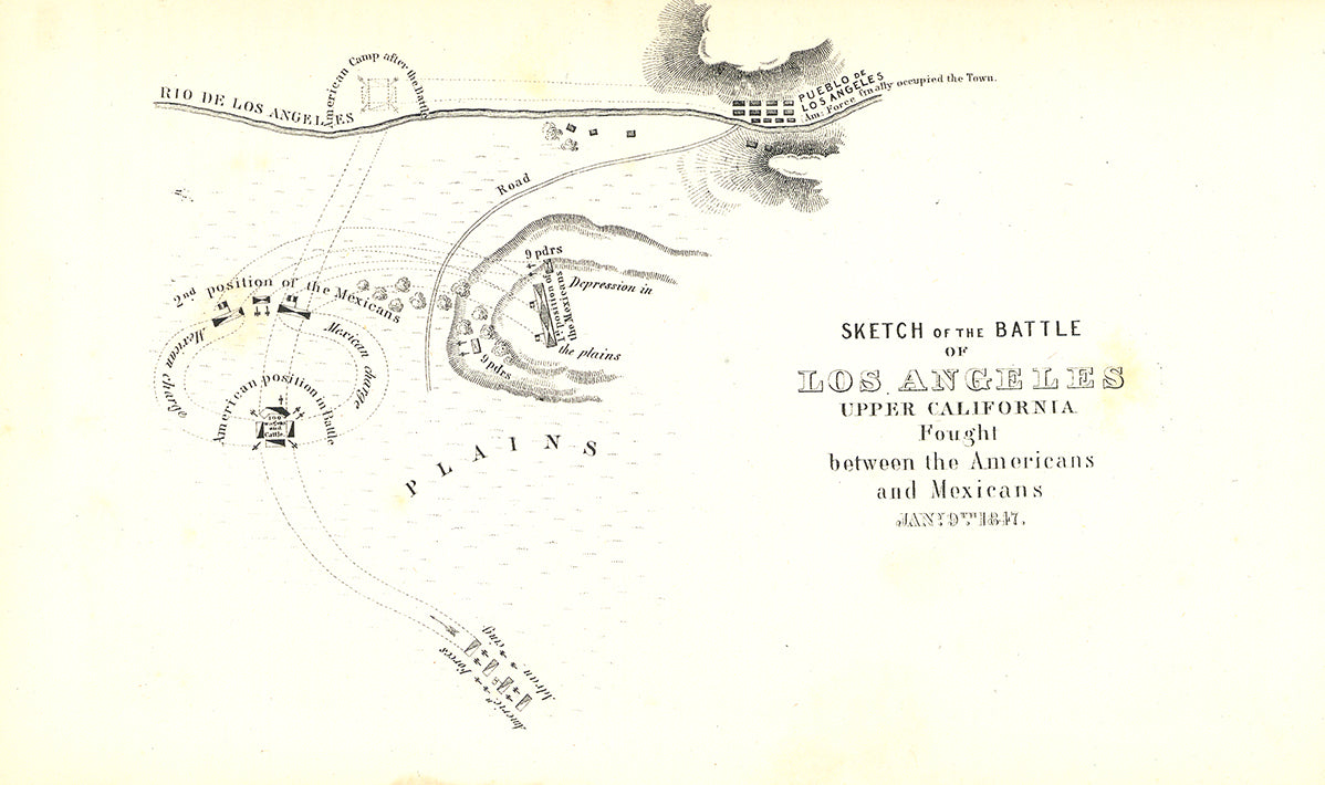 Sketch of the Battle of Los Angeles Upper California.