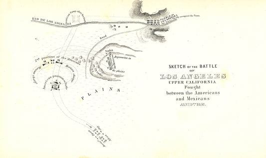 Sketch of the Battle of Los Angeles Upper California.