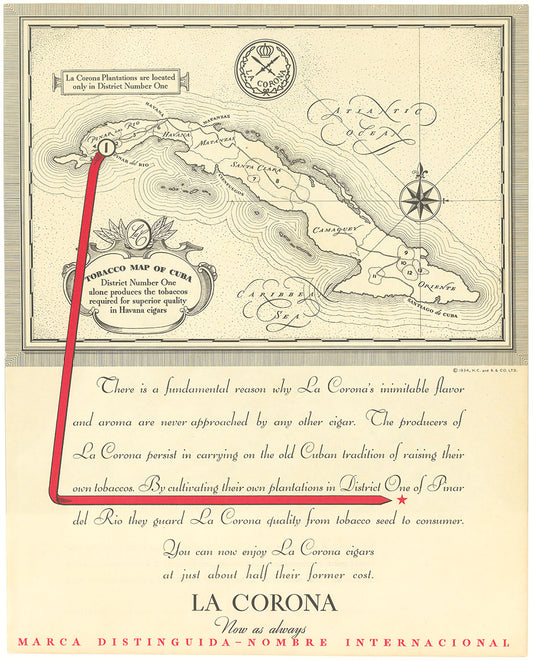 Tobacco Map of Cuba.
